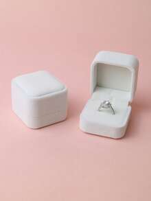 Caja para anillo, caja de joyería, caja de regalo para anillo de compromiso - Blanco - Ver 5