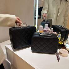 Makeup Bag With Mirror, Foldable Tray Travel Makeup Bag, Professional Makeup Case Designed For Women To Hold All Cosmetics,Makeup Bag,Travel Essential - Multicolor - View 3