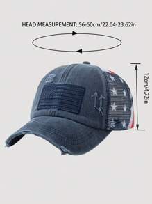 1PC Adjustable Men's Breathable Mesh Trucker Hat With American Flag, Women's Baseball Cap With Ponytail Hole, Distressed Black Mesh Embroidery Baseball Cap, Suitable For Outdoor Sports, Golf, Fishing And Casual Wear|Baseball Cap. Trucker Hat For Women