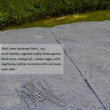 6英寸镀锌金属草皮钉，U型草坪钉，适用于地面覆盖物、花园网和人造草坪