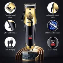 Professional 2-Piece Hair Clipper Set For Men And Women With LED Display For Home And Barber Shop, Washable And Precise Control