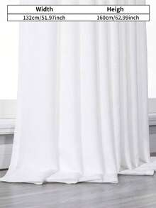 1pc Solid Single Panel Sheer Curtain, Rural Living Room, Bedroom, Bay Window, Balcony, White Gauze Curtain - Multicolor - View 16