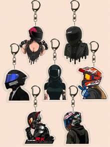 1 Piece Of Keychain For Male And Female Motorcycle Enthusiasts, Realistic And Cool Bag Charm Design, For Motorcyclists' Club, Extreme Sports , Car,Phone, Keychain, Gift For Friend Or Boyfriend Car Accessories Cute Goth Y2k - Multicolor - View 2