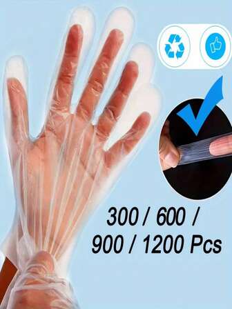 100/200/300/600/1000pcs Multi-Purpose Disposable Gloves, Suitable For Cooking, Food Preparation And Food Service, Catering Gloves, For Home And Restaurant Use, Hair Coloring, Cleaning Supplies, Household Appliances, Christmas Items