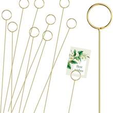 20 piezas de soportes metálicos para tarjetas con diseño floral, soporte para fotos con forma de flor en corazón dorado, adecuado para bodas, fiestas de cumpleaños