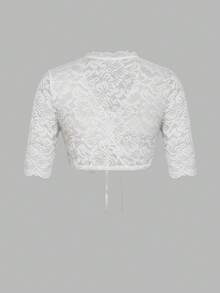 ii 女士德国 Dirndl 衬衫巴伐利亚啤酒节服装啤酒节短袖白色 Dirndl 衬衫短款上衣，万圣节 - 白色 - 查看 2