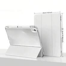 1pcs Cute Rabbit Foldable Ipad Case With Pen Slot, Adjustable Flexible Hybrid Bracket Cover For IPad Air 4th/5th Generation 10.9 Inches/Air 1st/2nd Generation 9.7 Inches/Air 3rd Generation 10.5 Inches/Pro 11th Generation - 淺灰色兔子 - 查看 3