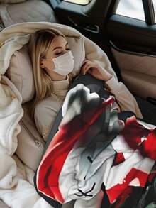 Kawss Kawaii Kaw Animation Theme Flannel Blanket - ,Print Blanket Living Room, Sofa And Travel - Gorgeous Mixed Color Gifts For Friends And Family, Double-Layer Blanket Comfortable Bedroom Decoration - màu đen - Xem 7