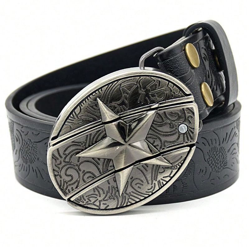 Men's Leather Belt Outdoor Multifunctional Belt With Knife Suitable For Men's Gift - XBK - View 1