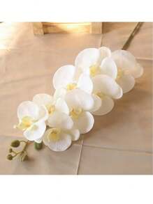 1/3 piezas -70cm Orquídea Phalaenopsis artificial, Tallo de orquídea de toque real de cabeza grande y colorida, Corona de orquídea artificial de estilo clásico, Orquídea Phalaenopsis de seda decorativa, Ramas de flores artificiales para decoración del hogar, Decoración de boda blanca, Decoración de Pascua, Decoración del Día de la Madre, Decoración del Eid al-Adha