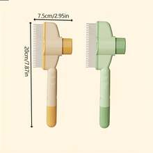 1pc (Color Random) Self-Cleaning Pet Grooming Brush - Dense Teeth For Detangling, Suitable For Cats And Dogs, Flea Design, Ergonomic Handle, Plastic Material - Multicolor - View 3