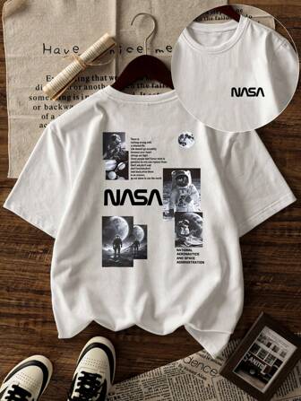 男童休闲印花圆领套头短袖T恤，适合男童及儿童，适合夏季学生和青少年儿童穿着 - 终极短袖T恤系列，精彩的太空探索宇宙主题，适合每一位年轻的领袖！儿童服装 男童图案T恤