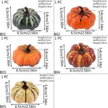 Decoración de calabaza multicolor de espuma simulada - Verduras simuladas DIY para decoración otoñal, Halloween, Acción de Gracias, fiestas en el hogar