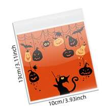 30pcs/ Pack Halloween Pumpkin Ghost Zipper Self-Sealing Candy Bag, Suitable For Halloween Party Decoration Candy Packaging, Halloween Party Gift, And Gift Packaging Candy.