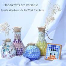 200/400/600pcs Mosaic Tiles Squares Crystal Mosaic Glass Tile For Crafts, And Decoration For Crafts, Handmade And Decoration Handmade Gift Festival DIY Material Home Decoration (Mixed Colors) ﻿