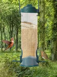 简易户外花园悬挂式喂鸟器，畅销自动蜂鸟喂食器，适用于庭院和野生动物喂食 - 彩色 - 查看 7