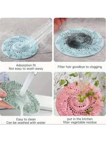 Tapa de drenaje de ducha protectora atrapapelos de silicona, alfombrilla para bañera, protector de drenaje de ducha y bañera, fácil de instalar y limpiar, apto para baño, bañera, ducha y fregadero. 1 pieza de filtro de pelo de drenaje, mantiene el drenaje limpio y sin obstruir, kit de drenaje de ducha, filtro de lavabo para evitar que el desagüe del piso se obstruya con cabello y otros residuos.