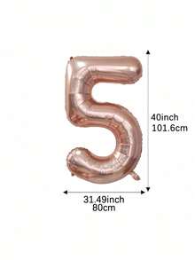 Mtrong Te 1 件 40 英寸和 30 英寸 0-9 玫瑰金数字铝箔氦气球生日派对装饰空气球 - 玫瑰金 - 查看 13