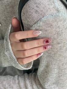 10片亚克力美甲贴片，夏季美甲贴片，沙滩必备，精美短款椭圆形假指甲，DIY，万圣节美甲用品，热门红色爱心粉色蝴蝶结猫眼美甲，红色美甲粉色美甲白色美甲，适合女士在婚礼、派对、节日等场合使用，可作为美甲工具作为礼物。手工制作的美甲贴片。 - Follow Your Heart - 查看 3