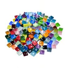 200/400/600pcs Mosaic Tiles Squares Crystal Mosaic Glass Tile For Crafts, And Decoration For Crafts, Handmade And Decoration Handmade Gift Festival DIY Material Home Decoration (Mixed Colors) ﻿