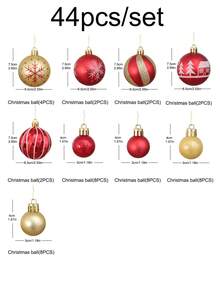 42pcs/Set Christmas Ball Ornaments Decoration Pendant Party Supplies Gift Box Set