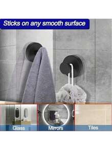 MiLaiWP 4 pièces Crochets à ventouse pour douche, crochets à ventouse en acier inoxydable imperméables, sans perçage, pour douche, salle de bain, cuisine, montage sur portes de douche en verre, miroir, carrelage et autres surfaces lisses. Idéal pour accrocher serviettes, peignoir, loofah, etc. 1/2 pièces par pack