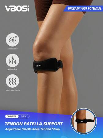 VBOSI 1 Piece Premium Fabric Patella Knee Strap – Unisex Adjustable Support Brace For Running, Jumpers Knee For Men Women Gym Accessories Knee Support Sports Knee Pads Gym Knee Pads