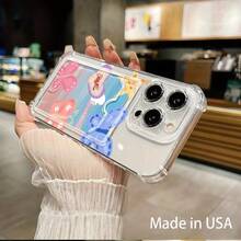 Funda para móvil con ranura para tarjetas. Compatible con phone 16, 15, 14, 13, 12 y 11. Permite guardar tarjetas y fotos. Diseño elegante y sencillo, transparente, esquinas reforzadas, anticaídas, con orificios para tarjetas. - Colores mixtos 1 - Ver 5