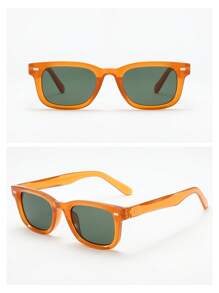 Set de 7 piezas Gafas de montura cuadrada retro de alta calidad, con diseño minimalista y elegante para hombres (adecuadas para conducir, uso casual, viajes, fiestas y uso diario)