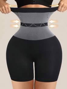 1pc High Waist Slimming Shorts, Shapewear Tummy Control Butt Lifting Seamless Panties For Women - Black - View 6