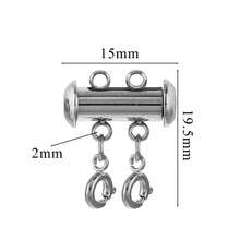 1pc Stainless Steel Multi-Layer Bracelet, Sliding Lock Bracelet Necklace Connector With Open Ring, Spring Ring Clasp And Tube Clasp, For Necklace Jewelry Making - 1/pack - View 13
