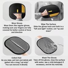 2PCS Pet Hair Removal Glove, 2025 New Upgrade Efficient Grooming Gloves For Pet Hair, Reusable Pet Hair Remover Glove, For Furniture, Carpet, Car Seat, Pet Grooming - Multicolor - View 7