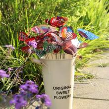 10pcs Realistic Butterfly & Dragonfly Garden Decor - Outdoor Artificial Insect Stakes For Flower Pots, Lawn, Yard - Rust-Proof PVC Plastic Ornaments - Multicolor - View 5