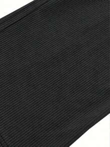 Men's Casual Versatile Letter Graphic Drawstring Waist Long Pants - Black - View 6