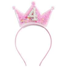 1个生日皇冠发箍，适合3-9岁儿童，公主风头饰，粉色发饰，生日礼物发箍，发带，发圈，秋季款，女士发箍 - 彩色 - 查看 13