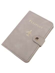 Multi-Card PU Passport Holder - Snap Closure, Faux Leather Lining, Airplane Pattern Passport Case, Minimalist Travel Accessory - Convenient Document Storage And Travel Items, Holiday Supplies Travel Stuff Travel Organiser Travel Items Travel Wallet Passport Holder Passport Wallet Beach Vacation Bag Summer Christmas Vacation