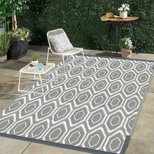 TAIMASI Extra Large Reversible Camping Mat – Weatherproof & Portable Floor Mat For Outdoor Adventures (Beach/Picnic/Backyard) – Easy-Clean Design – Perfect For: • Labor Day Outdoor Entertaining • Thanksgiving Backyard Gatherings • Christmas Gift For Camping Lovers • New Year's Adventure Essentials - 黑與白 - 查看 11