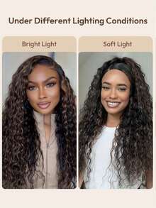 UNice Tóc giả Hair Bye Bye Knots màu đen tự nhiên điểm xuyết nâu vàng, kiểu sóng nước, kích thước 7x5 inch, không đường nối, có mái, đã được cắt, tẩy trắng và tỉa gọn gàng, không cần keo dán, kiểu tóc gợn sóng biển hoàn hảo cho mùa hè, đường chân tóc trong suốt, tóc giả Uniwigs. - SNATURAL/27 - Xem 7