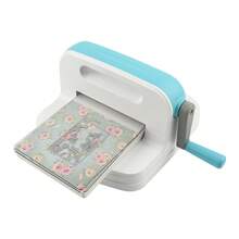 Juego de máquina de troquelado y estampado de tamaño A5 accionada manualmente (con 12 cartones aleatorios + 1 troquel) para hacer tarjetas y manualidades, sin necesidad de fuente de alimentación, adecuado para proyectos DIY y principiantes