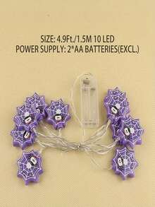 10 Lights/20 Lights Purple Spider Web Light String, Holiday Decoration, Halloween, Purple Spider Web LED Light String, Suitable For Shopping Malls, Indoor, Home, Windows, Rooms, Gifts, Parties, Halloween Decor Light Home Decor Party Decor Halloween Decoration Room Decor Halloween Garden Decor For Gift Fairy