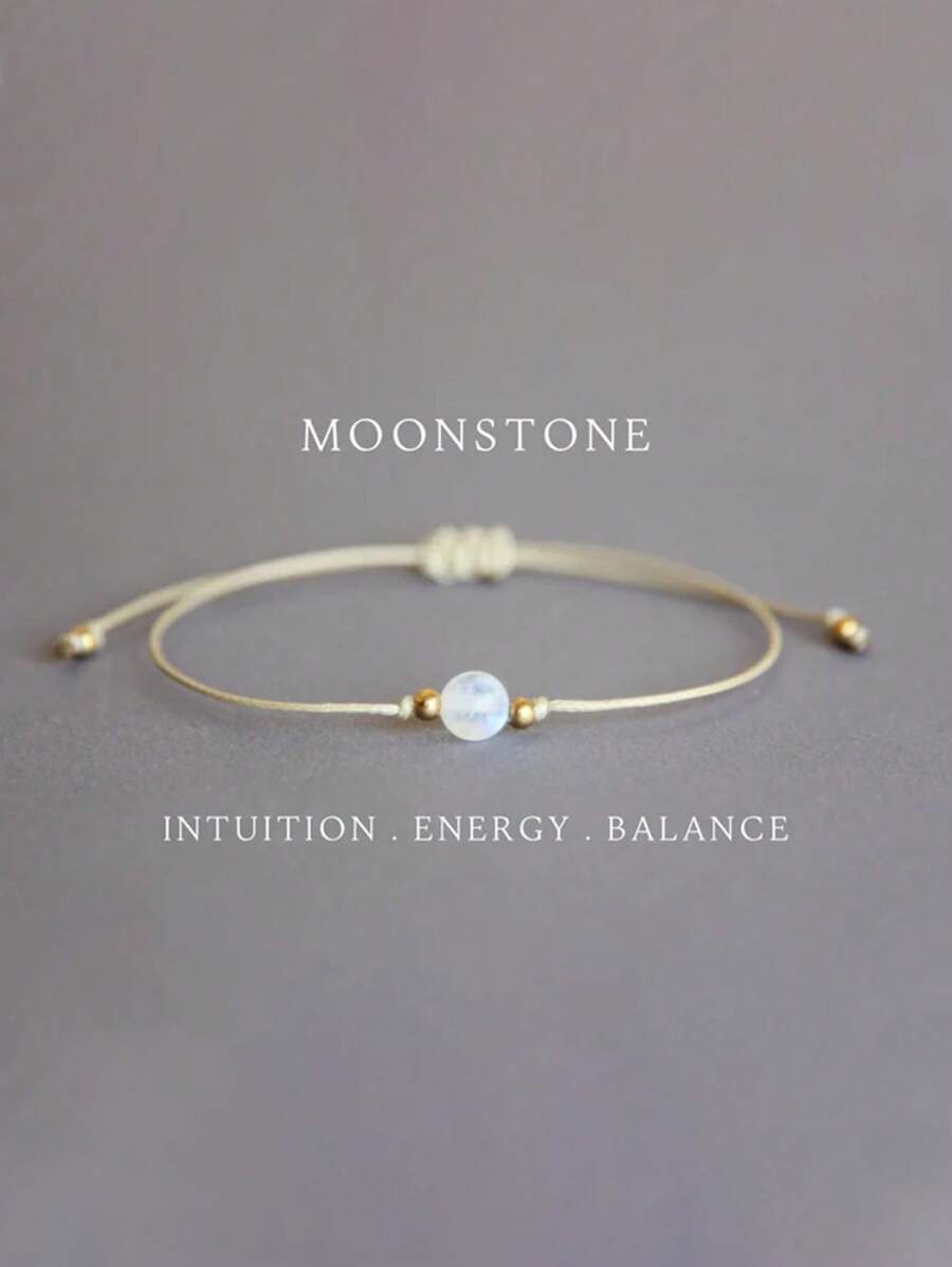 1 件月光石手链月光石珠宝月光石水晶女士手链彩虹月光石手链月光石保护治疗手链