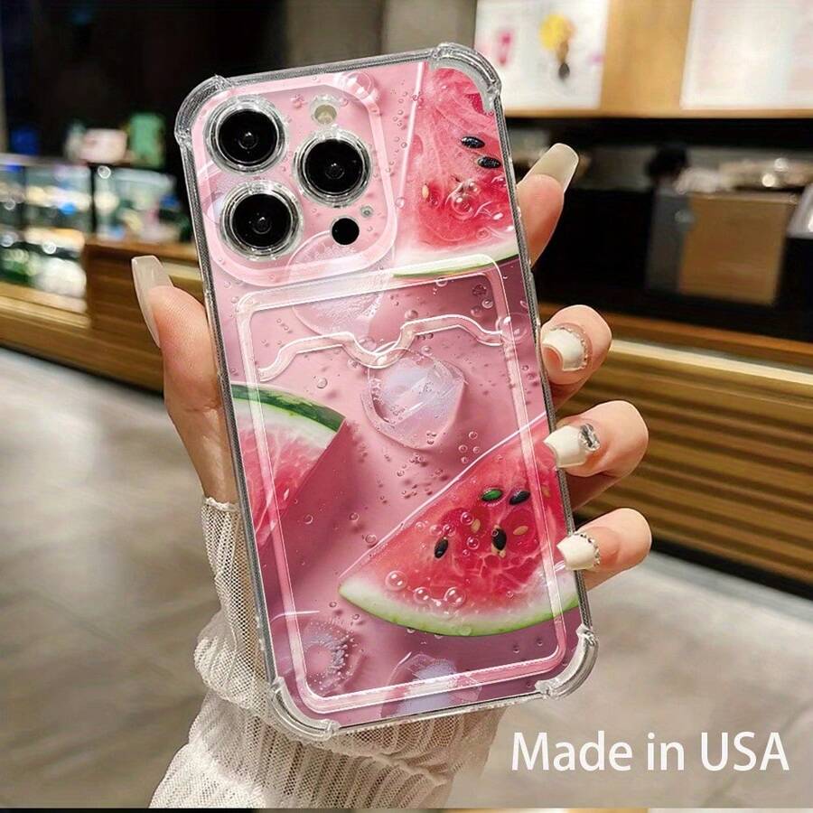 Funda para móvil con ranura para tarjetas. Compatible con phone 16, 15, 14, 13, 12 y 11. Permite guardar tarjetas y fotos. Diseño elegante y sencillo, transparente, esquinas reforzadas, anticaídas, con orificios para tarjetas. - Colores mixtos 1 - Ver 1