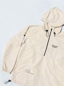ANORAK URBAN CHAMELEON WINDCUT JACKET HOOD Autumn Spring Oversized Knot Zipper Men's - 米白色 - 查看 2