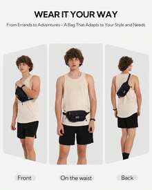 Riñonera Waterfly: Bolsas de cintura con cinturón ajustable, bolsa cruzada de pecho con bloqueo RFID antirrobo para mujeres y hombres, viajes, correr, caminar, senderismo, uso diario, negra - Gris claro verde - Ver 9