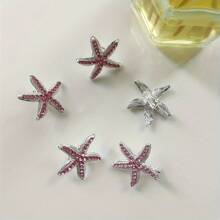 5pcs Women Elegant Rhinestone Pentagram Small Hair Clips, Simple Design For Daily And Party Use, Claw Clips, Hair Claws, Hair Slide, Hair Barrettes, School Stuff