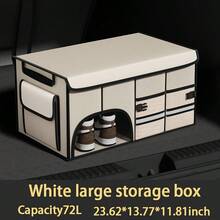 Car Trunk Organizer Box - Black Foldable Oxford Fabric Storage With Multiple Compartments & Handles, Waterproof Auto Organizer For SUV, Sedan, Truck - Keep Your Vehicle Neat For Travel, Groceries, Camping - 黑色 - 查看 6