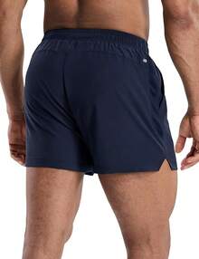 2 Pack Gym Shorts For Men Quick Dry Athletic Shorts With Brief Liner/Pockets For Running Workout Active, 3 Inch Inseam - Navy/Dark Grey - View 4