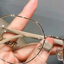 1pc Ladies Level Student Light Mặt tròn Hiển thị Mặt phẳng Gương phẳng Khung trơn - cà phê sữa - Xem 3