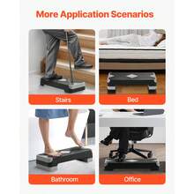 Aerobic Exercise Step Platform, 28-Inch Workout Aerobic Stepper, Height Adjustable Fitness Training Step Deck Trainer With 4 Risers, Non-Slip Surface Bench For Home Gym Cardio Strength, Gray - Gray - View 7