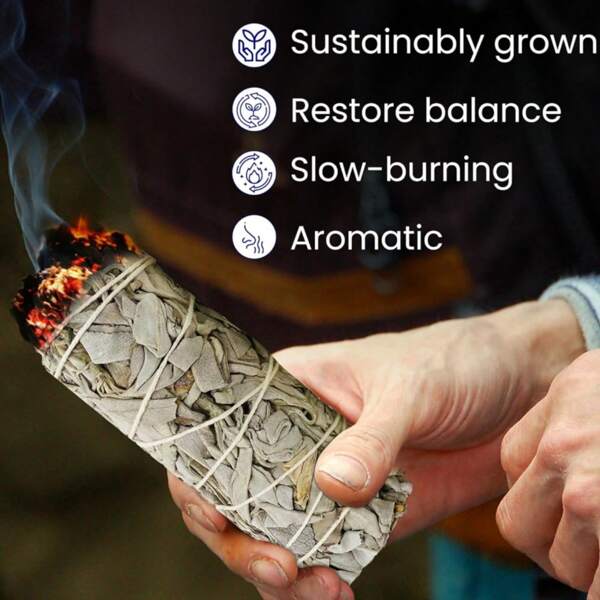 White Sage Smudge Sticks, Natural Fragrance,For Cleansing & Home Decor - Spiritual Seekers, Meditation Accessories, Yoga, Incense Holder,Alternative Imagination,For Cleansing Negative Energy,Wellness Enthusiasts - Purify Your Space, Enhance Ambiance - Purify! Ground!
